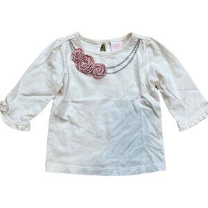 Janie and Jack Darling Sophistication Girls Tweed Rosette Top 18-24 Months